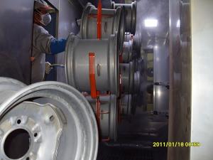 Linie für Pulverbeschichtung, Autofelgen