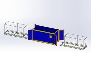 Ofen für Pulverbeschichtung mit dem Trolley